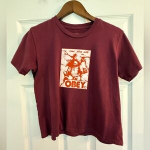 Obey Maroon Graphic Tee - Short Sleeve NWOT
